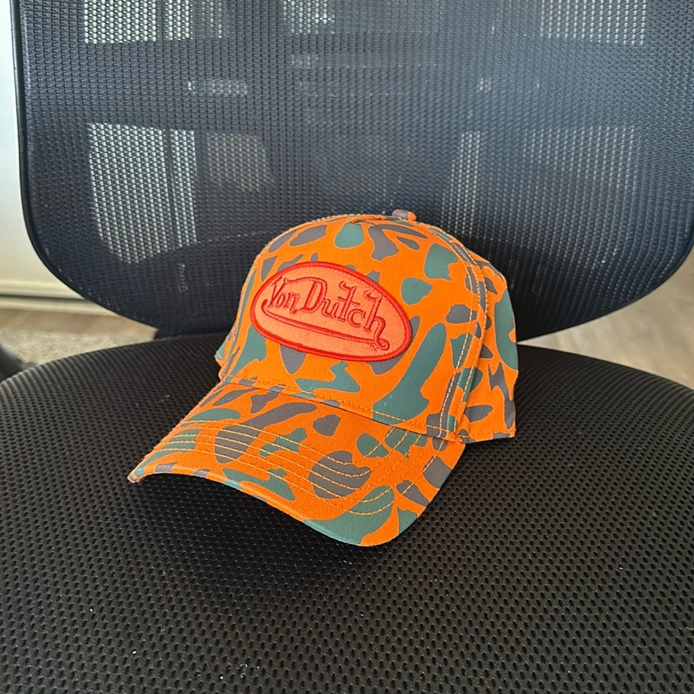 Von Dutch Orange Camouflage Trucker Hat